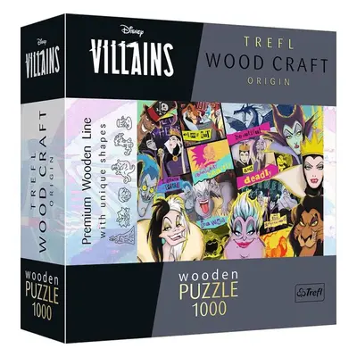 Dřevěné puzzle Trefl Wood Craft Origin puzzle Disney: Setkání záporáků 1000 dílků