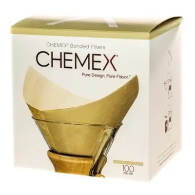 Filtr na kávu Chemex papírové filtry pro 6-10 šálků, čtvercové, přírodní, 100ks