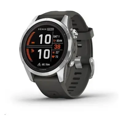 Chytré hodinky Garmin Fenix 7S Pro Solar Silver/Graphite Band