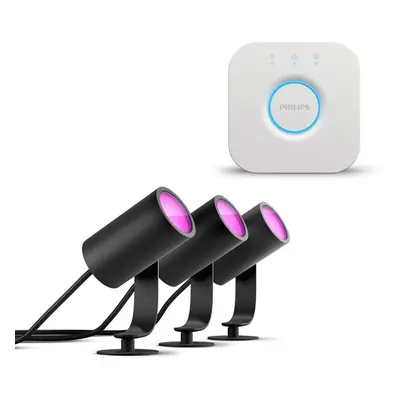 Sada chytrého osvětlení Philips HUE Lily Hue base unit spike black 3x8W 24V + Philips HUE Bridge