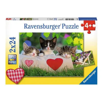 RAVENSBURGER Puzzle Ospalá koťata 2x24 dílků