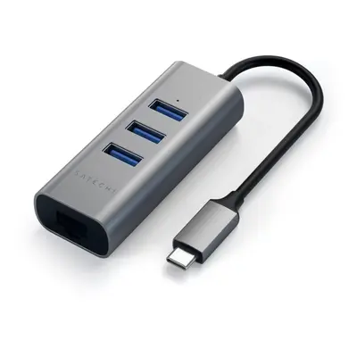 USB Hub Satechi Aluminium Type-C Hub (3x USB 3.0,Ethernet) - Space Gray