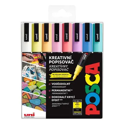 POSCA akrylový popisovač PC-3M 8 ks - mix pastelových barev