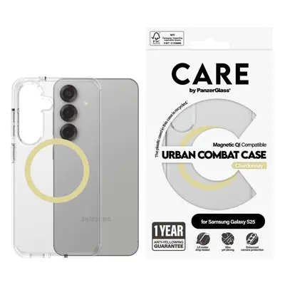 PanzerGlass CARE kryt Samsung Galaxy S25 Urban Combat čirý/žlutozelený QI (Chardonnay) CRRFUOCG3