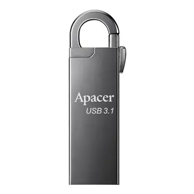 Apacer USB flash disk, USB 3.0, 32GB, AH15A, stříbrný, AP32GAH15AA-1, USB A, s karabinkou