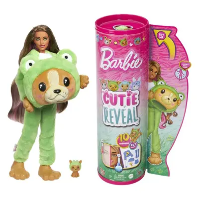 Panenka Barbie Cutie Reveal Barbie v kostýmu - Pejsek v zeleném kostýmu žabky