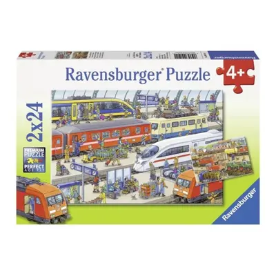 Puzzle Ravensburger 091911 Vlakové nádraží 2x24 dílků