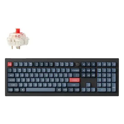 Keychron V6 Max Swappable RGB Backlight Red Switch - Black - Knob Version, US V6M-D1