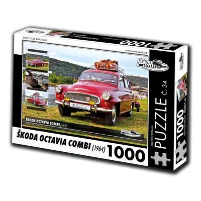 RETRO-AUTA Puzzle č. 34 Škoda Octavia Combi (1964) 1000 dílků