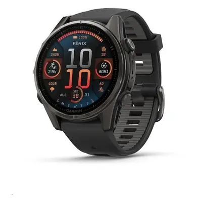 Garmin Fenix 8 43mm AMOLED Sapphire Titanium Black/Pebble Grey Band 010-02903-21