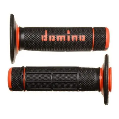 Gripy na motorku Domino gripy A020 offroad délka 118 mm, černo-oranžové