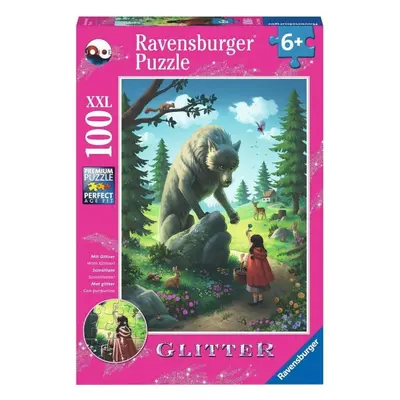 Ravensburger 12988 Puzzle Červená karkulka a vlk 100 dílků XXL Glitter