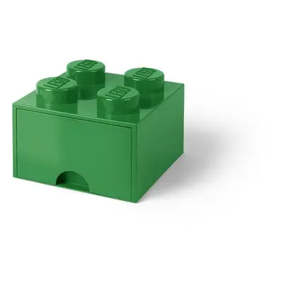 Úložný box LEGO úložný box 4 s šuplíkem - tmavě zelená