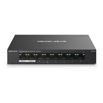 Switch Mercusys MS108GP, 8-Port Gigabit switch, 7-Port PoE+