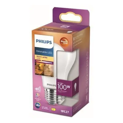 Philips 8719514324114 LED žárovka 10,5W/100W | E27 | 1521lm | 2200-2700K | A60 - stmívatelné, Wa