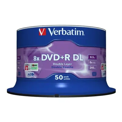 Média VERBATIM DVD+R DL AZO 8.5GB, 8x, spindle 50 ks