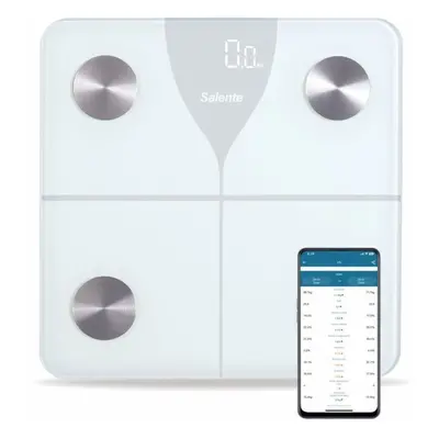 Osobní váha Salente SlimFit, osobní fitness Bluetooth váha, bílá