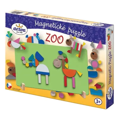 Puzzle Detoa Dřevěné hračky - Magnetické puzzle ZOO