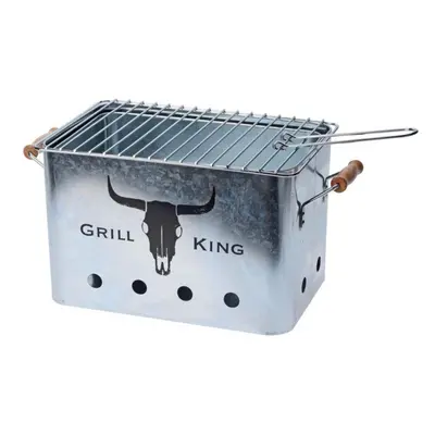 Gril PROGARDEN Gril přenosný piknikový GRILL KING stříbrná