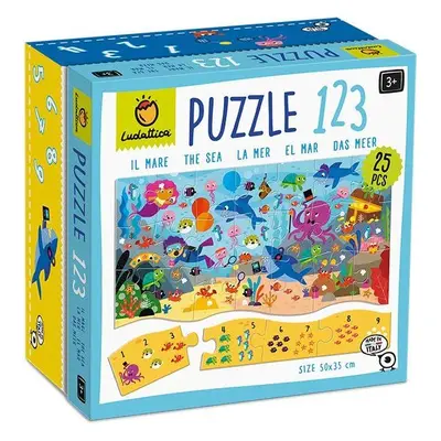 Ludattica Puzzle 123, nauč se počítat, Moře, 25 dílků