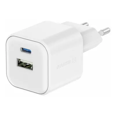 Swissten síťový adaptér 12W 1x USB-C + 1x USB-A bílý 22071500