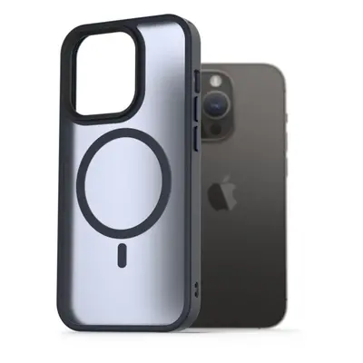 Kryt na mobil AlzaGuard Matte Case Compatible with MagSafe pro iPhone 14 Pro tmavě modrý