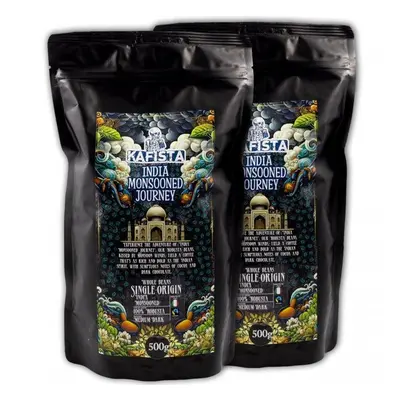 Káva Kafista "India Monsooned Journey" - zpracování monzunováním - 100 % Robusta - 2 x 500 g