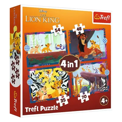 Puzzle TREFL Odvážný Lví král 4v1 (35, 48, 54, 70 dílků)