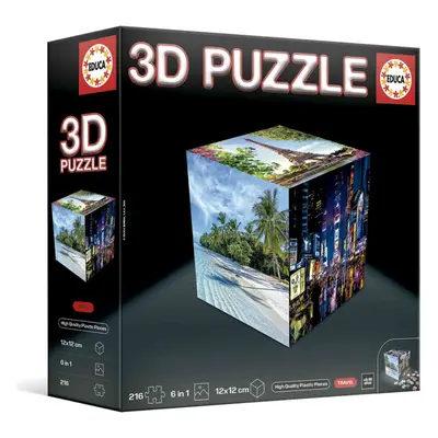 Educa 3D Puzzle kostka Cestování 216 dílků