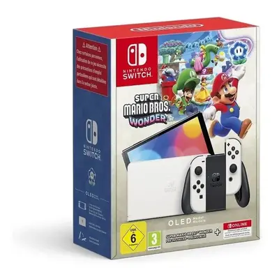 Herní konzole Nintendo Switch (OLED model) White + Super Mario Bros Wonder + 12M NSO