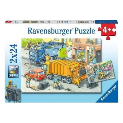 RAVENSBURGER Puzzle Popeláři a odtahový vůz 2x24 dílků