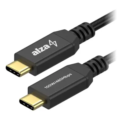 Datový kabel AlzaPower AluCore USB-C to USB-C 2.0 100W 0.5m černý