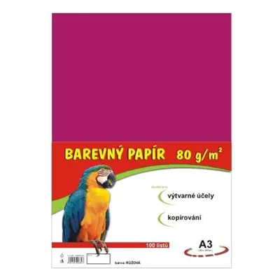 Stepa Barevný papír A3 / 100 / 80 g - růžový