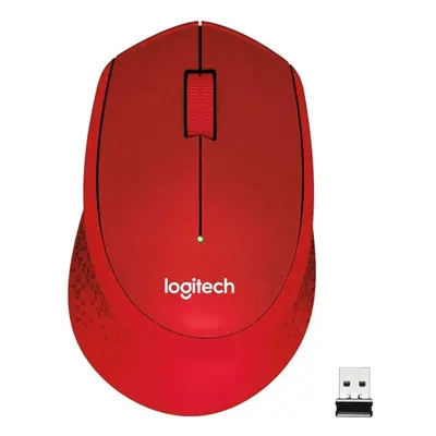 Myš Logitech Wireless Mouse M330 Silent Plus, červená