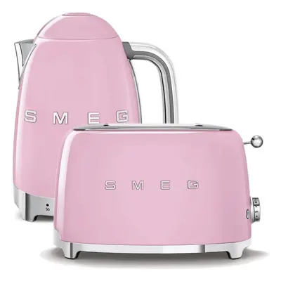 Set SMEG 50's Retro Style Konvice 1,7l LED růžová + topinkovač 2x2 růžový 950W