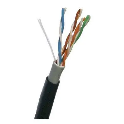 Síťový kabel Datacom UTP drát CAT5E PVC+PE 305m cívka černý 2-OUTDOOR