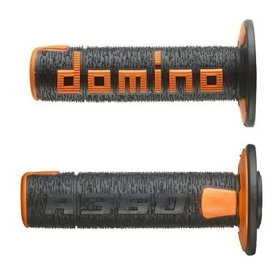 Gripy na motorku Domino gripy A360 offroad délka 120 mm, černo-oranžové