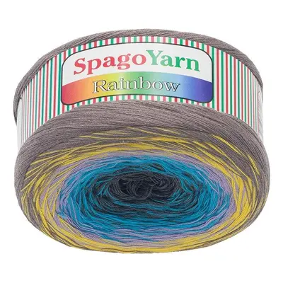 Příze Bellatex Příze SpagoYarn Rainbow 250 g - 10 žlutá, tyrkys, šedá