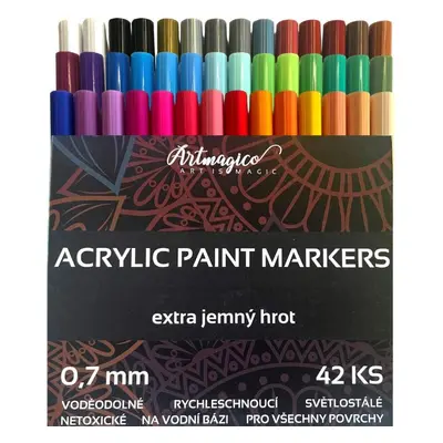 Popisovače Artmagico Akrylový popisovač s extra jemným hrotem (0,7 mm) 42 ks