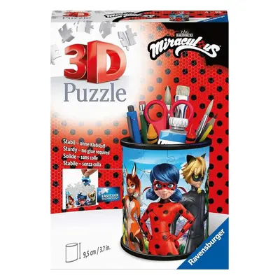 RAVENSBURGER 3D puzzle stojan: Kouzelná Beruška a Černý Kocour 57 dílků