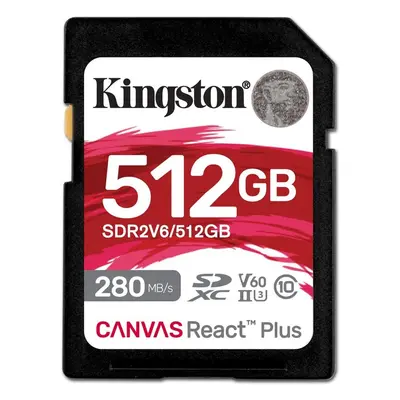 Paměťová karta Kingston SDXC 512GB Canvas React Plus V60