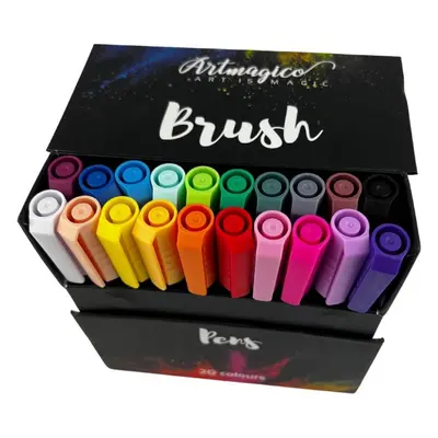 Popisovače Artmagico Brush pens 20 ks základních barev