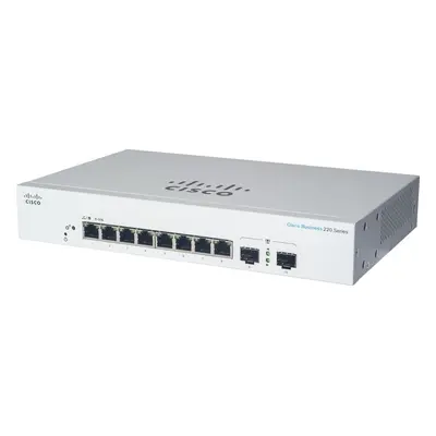 Switch CISCO CBS220 Smart 8-port GE, Full PoE, Ext PS, 2x1G SFP