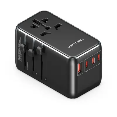 Nabíječka do sítě Vention 4-Port USB (C + C + C + A) GaN Universal Travel Adapter (100W/100W/20W