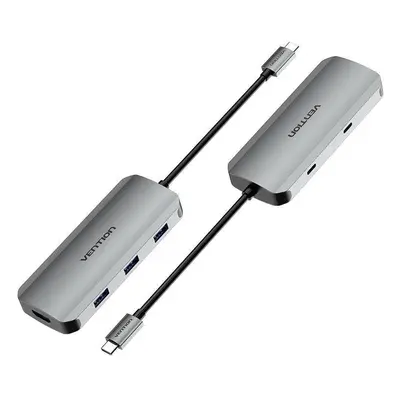 Replikátor portů Vention 6-in-1 USB-C to HDMI / USB-C / USB 3.0 x 3 / PD Docking Station 0.15M G