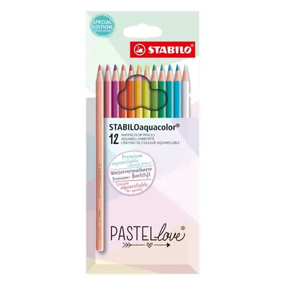 Pastelky STABILOaquacolor - Pastellove - 12 ks sada - 12 různých barev