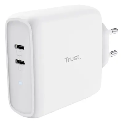 Nabíječka do sítě Trust MAXO 65W 2P USB-C CHARGER, bílá