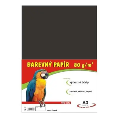 Barevný papír Stepa Barevný papír A3 / 100 / 80 g - černý