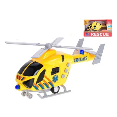 Mikro-Trading Helikoptéra ambulance, na setrvačník a baterie, se světlem a zvukem, 20 cm