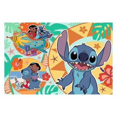 Puzzle TREFL puzzle Lilo&Stitch: Šťastný den maxi 24 dílků